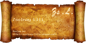 Zsolnay Lili névjegykártya